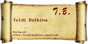 Toldi Balbina névjegykártya